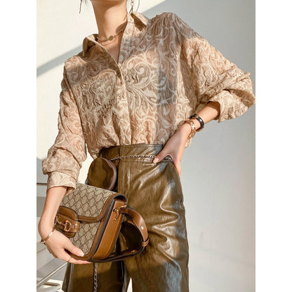 Jacquard Chiffon Shirt