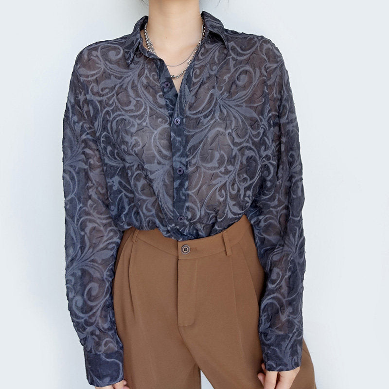Jacquard Chiffon Shirt