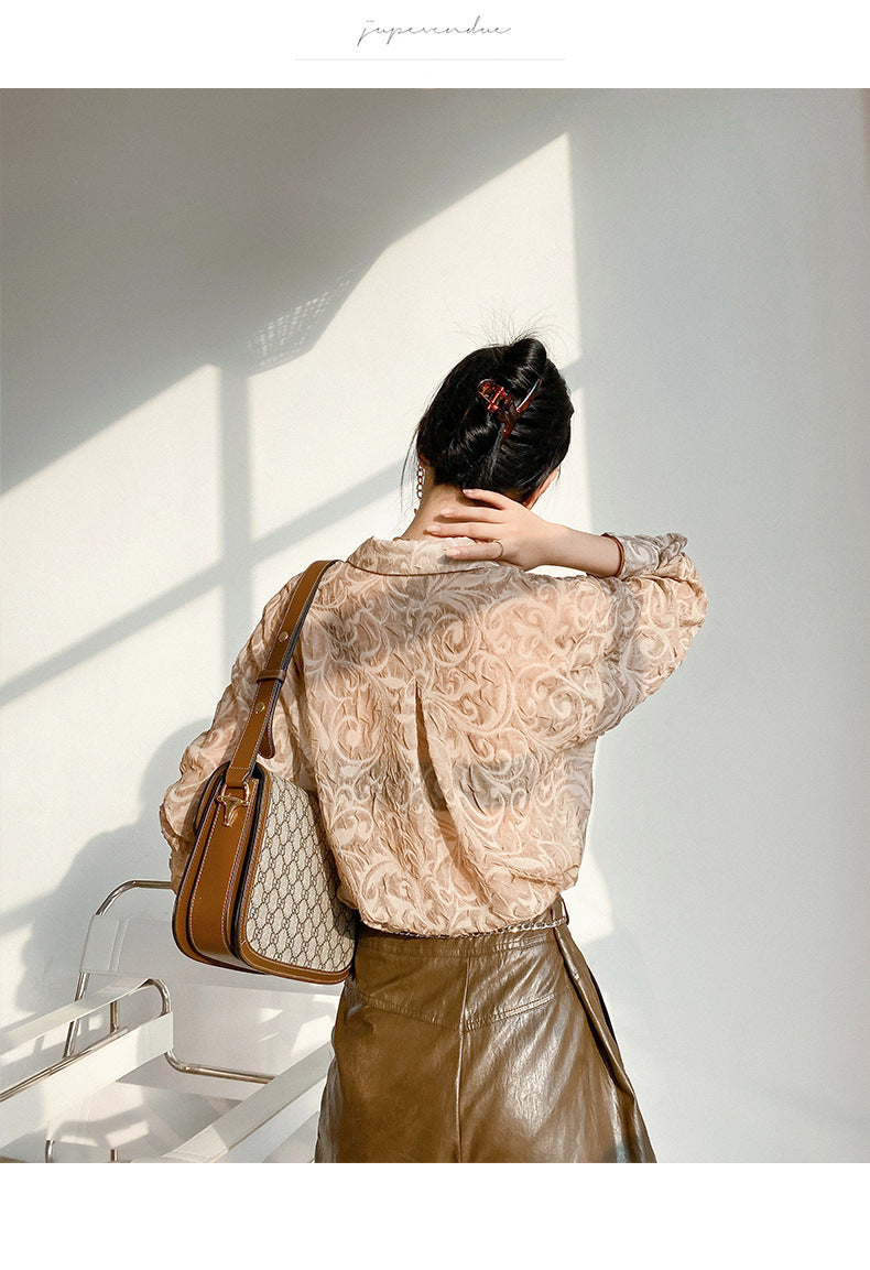 Jacquard Chiffon Shirt